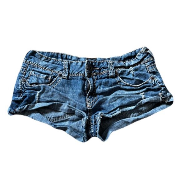 Amethyst 11 Medium Wash Distressed Jean Shorts - Picture 1 of 8